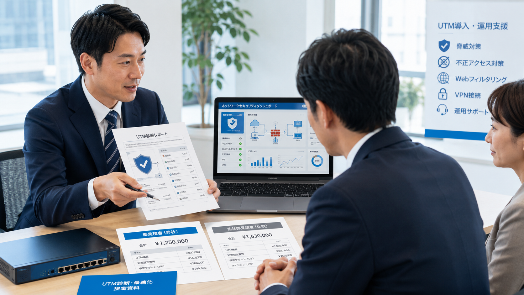 UTM診断と他社見積もり確認のイメージ